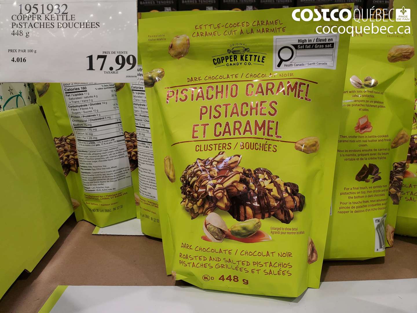 1951932 COPPER KETTLE PISTACHES BOUCHÉES $17.99