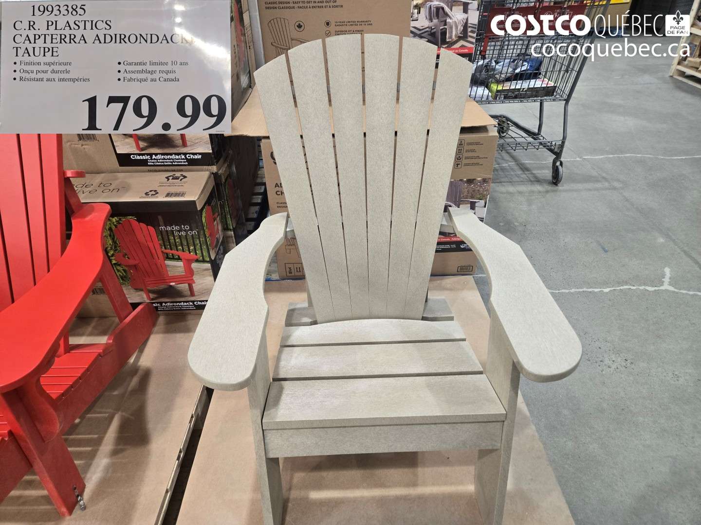 1993385 C.R. PLASTICS CAPTERRA ADIRONDACK TAUPE $179.99