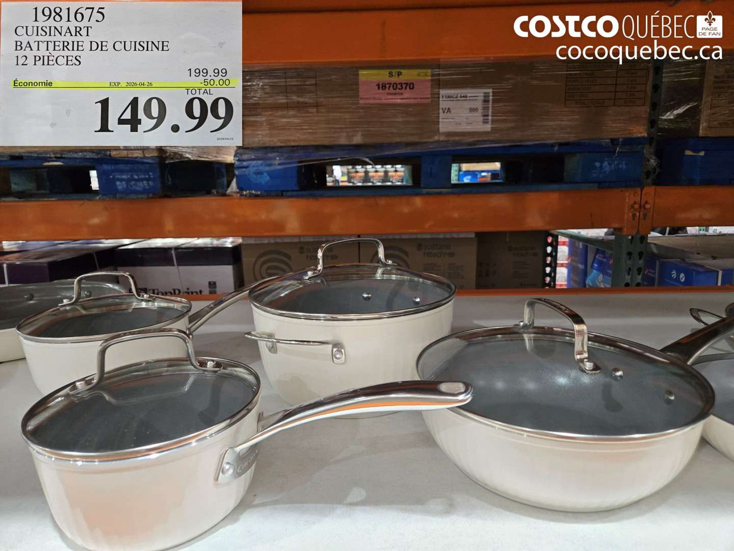 1981675 CUISINART BATTERIE DE CUISINE 12 PIECES ($50.00 INSTANT SAVINGS EXPIRES ON 2026-04-26) $149.99