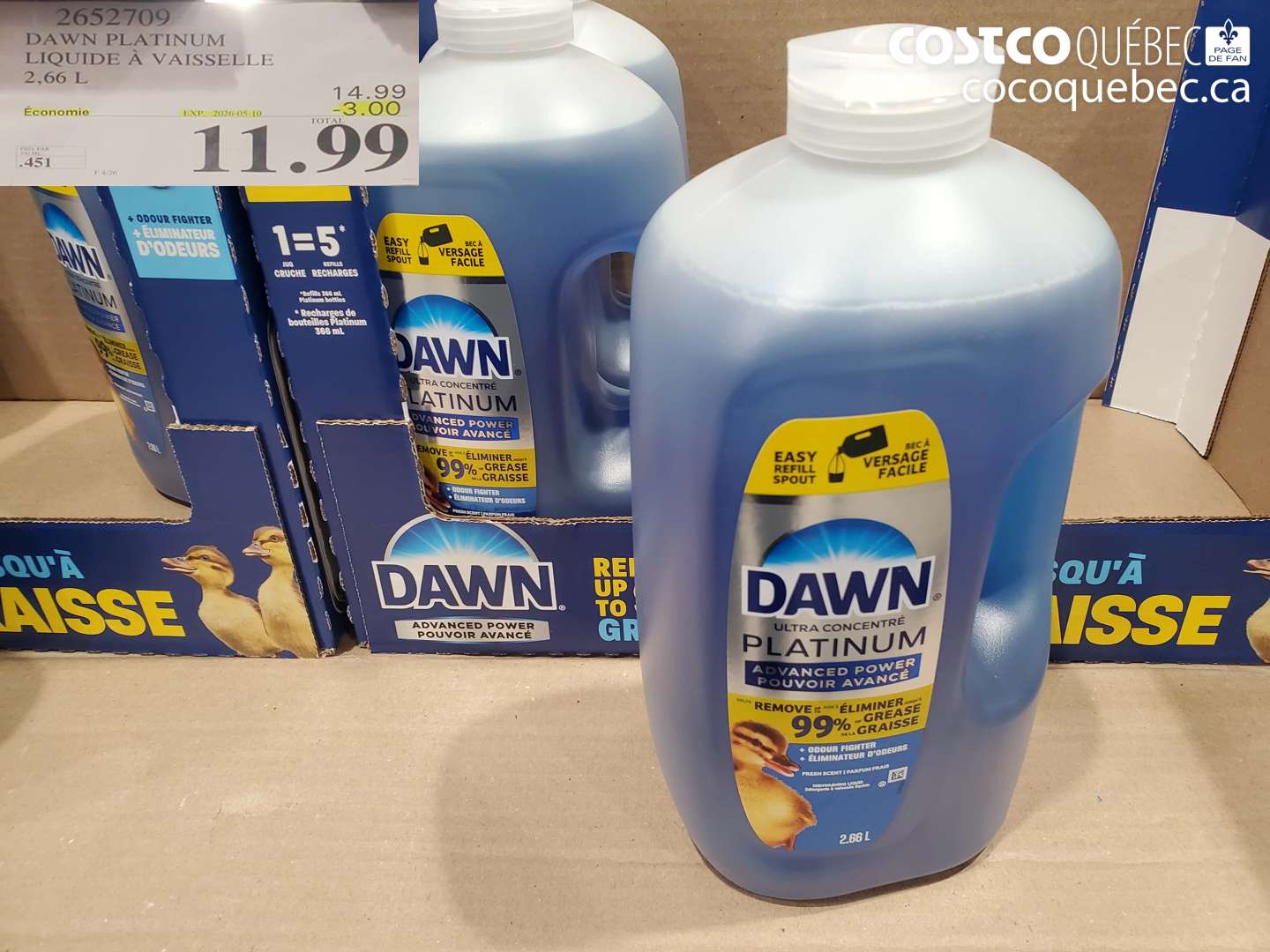 2652709 DAWN PLATINUM LIQUIDE À VAISSELLE ($3.00 INSTANT SAVINGS EXPIRES ON 2026-05-10) $11.99