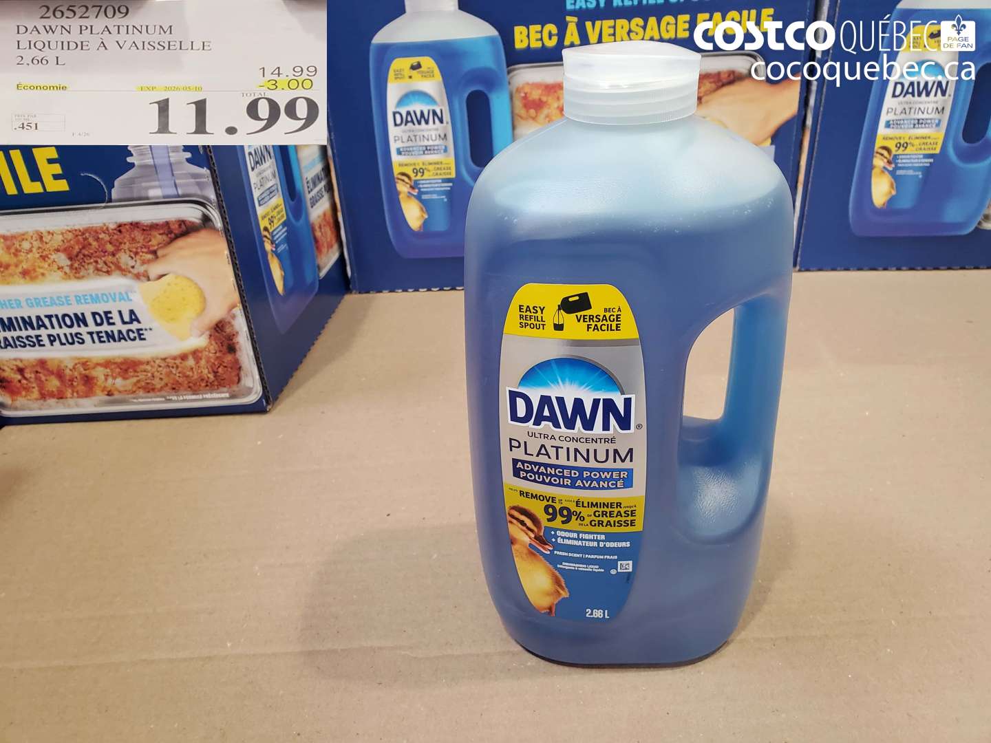 2652709 DAWN PLATINUM LIQUIDE A VAISSELLE ($3.00 INSTANT SAVINGS EXPIRES ON 2026-05-10) $11.99