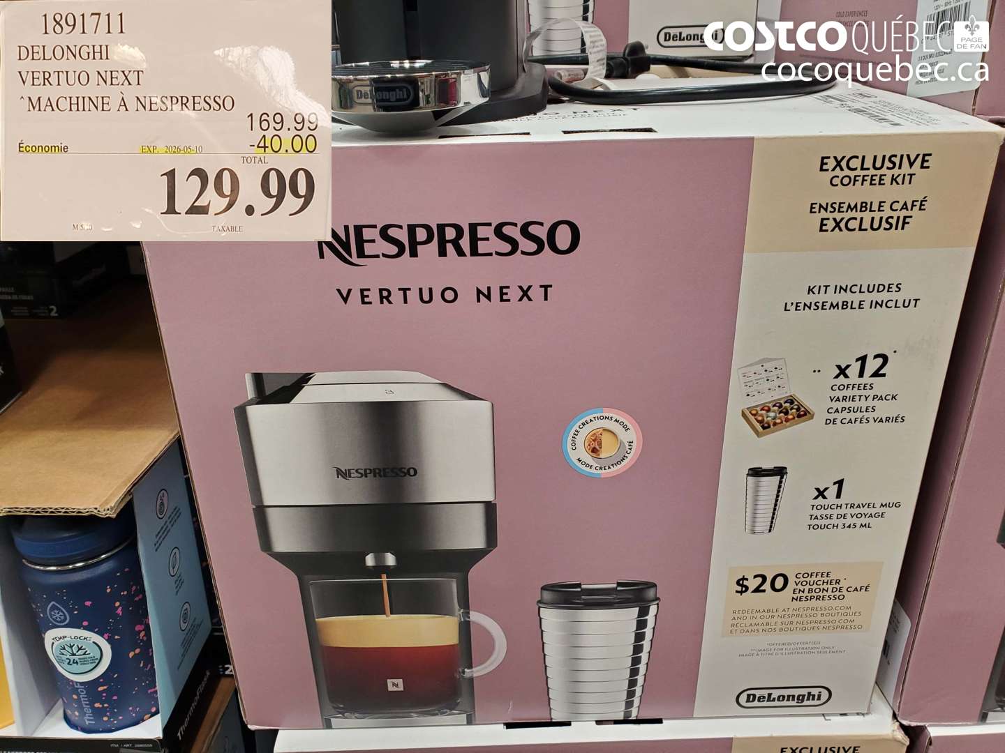 1891711 DE LONGHI VERTUO NEXT MACHINE A NESPRESSO ($40.00 INSTANT SAVINGS EXPIRES ON 2026-05-10) $129.99
