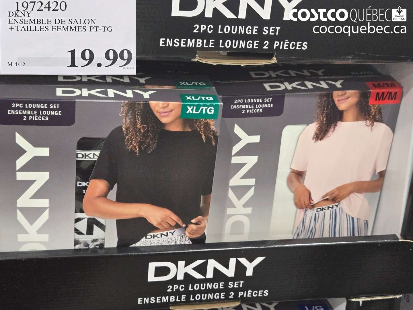 1972420 DKNY ENSEMBLE DE SALON +TAILLES FEMMES PT-TG $19.99