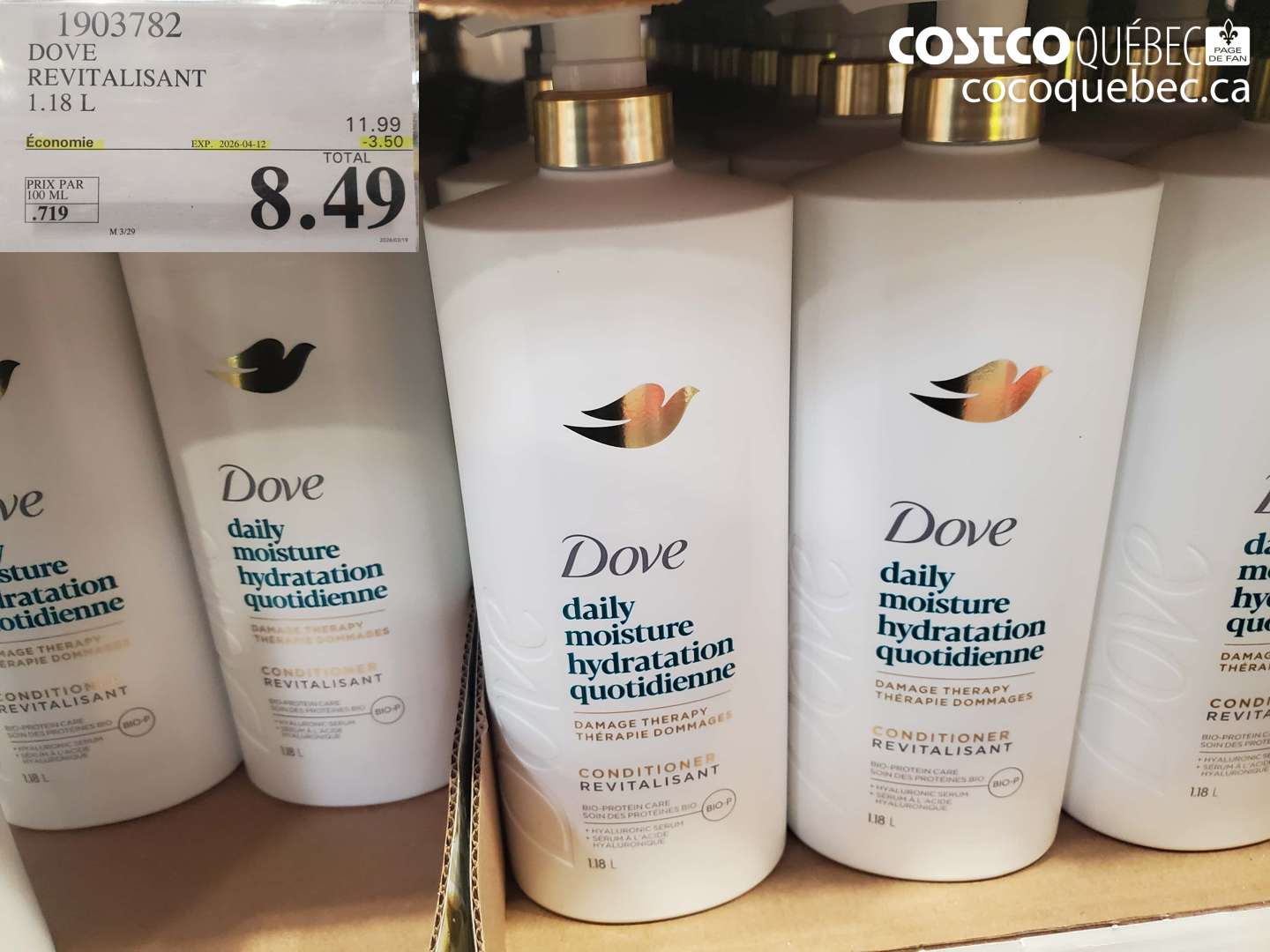 1903782 DOVE REVITALISANT 1.18 L ($3.50 INSTANT SAVINGS EXPIRES ON 2026-04-12) $8.49