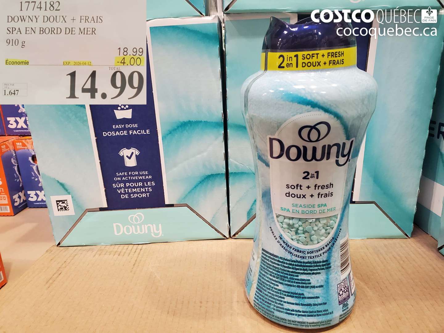 1774182 DOWNY DOUX + FRAIS SPA EN BORD DE MER ($4.00 INSTANT SAVINGS EXPIRES ON 2026-04-12) $14.99