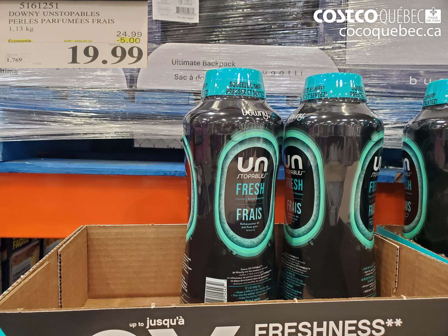 5161251 DOWNY UNSTOPABLES PERLES PARFUMÉES FRAIS ($5.00 INSTANT SAVINGS EXPIRES ON 2026-05-10) $19.99