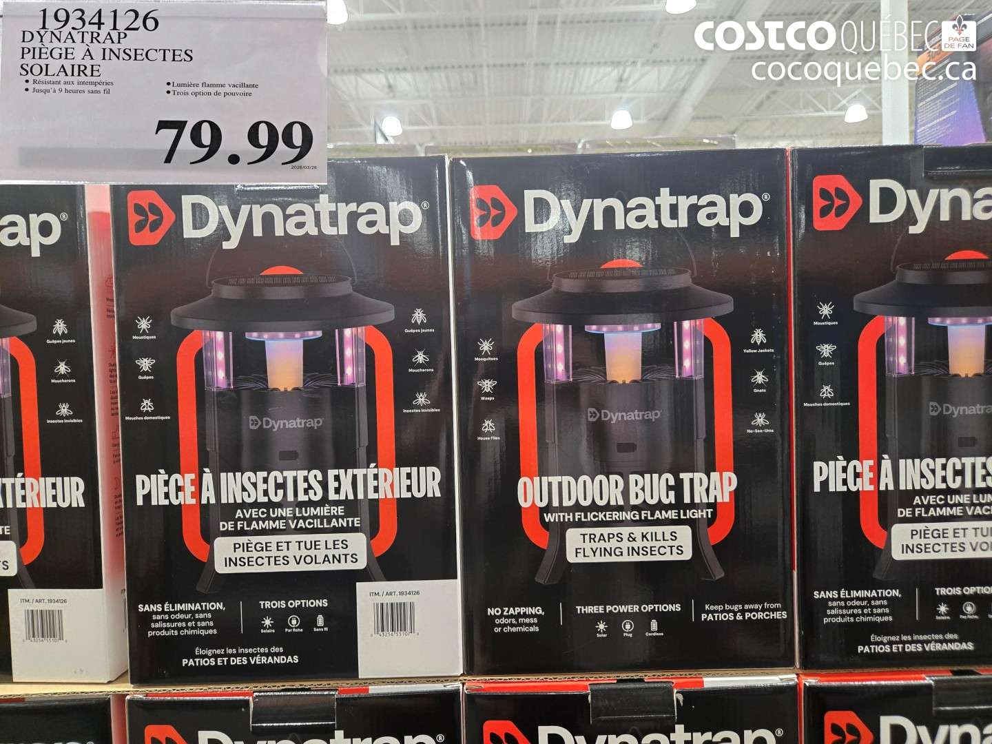 1934126 DYNATRAP PIÈGE À INSECTES SOLAIRE $79.99