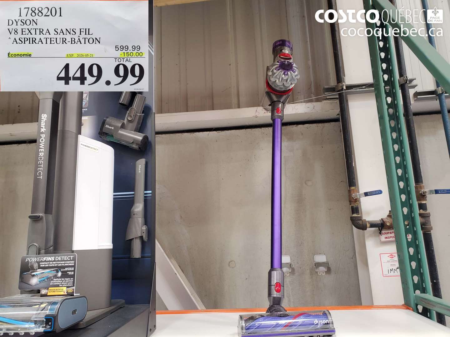 1788201 DYSON V8 EXTRA SANS FIL ASPIRATEUR-BÂTON ($150.00 INSTANT SAVINGS EXPIRES ON 2026-05-21) $449.99