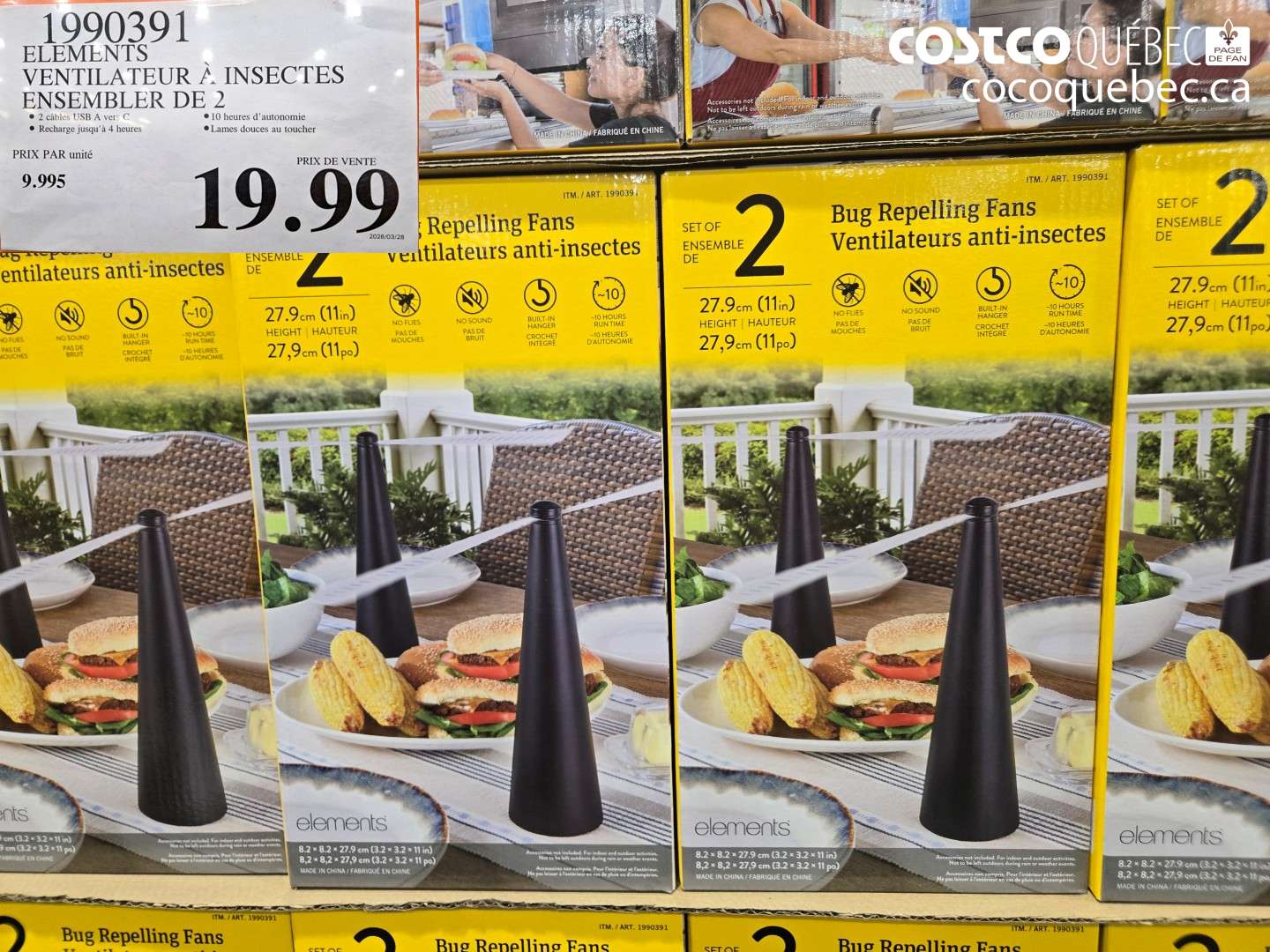 1990391 ELEMENTS VENTILATEUR À INSECTES ENSEMBLER DE 2 $19.99