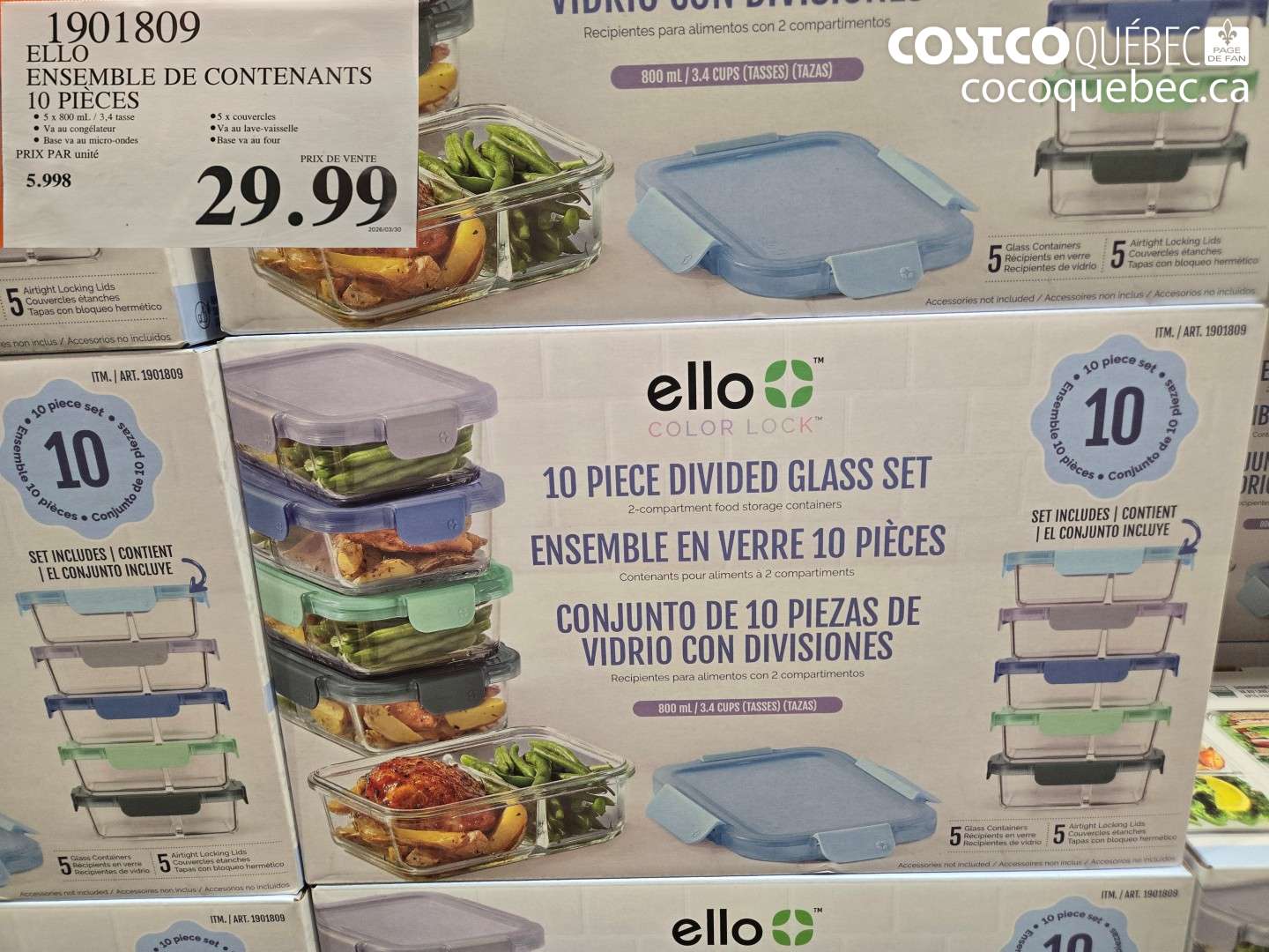 1901809 ENSEMBLE DE CONTENANTS 10 PIECES $29.99