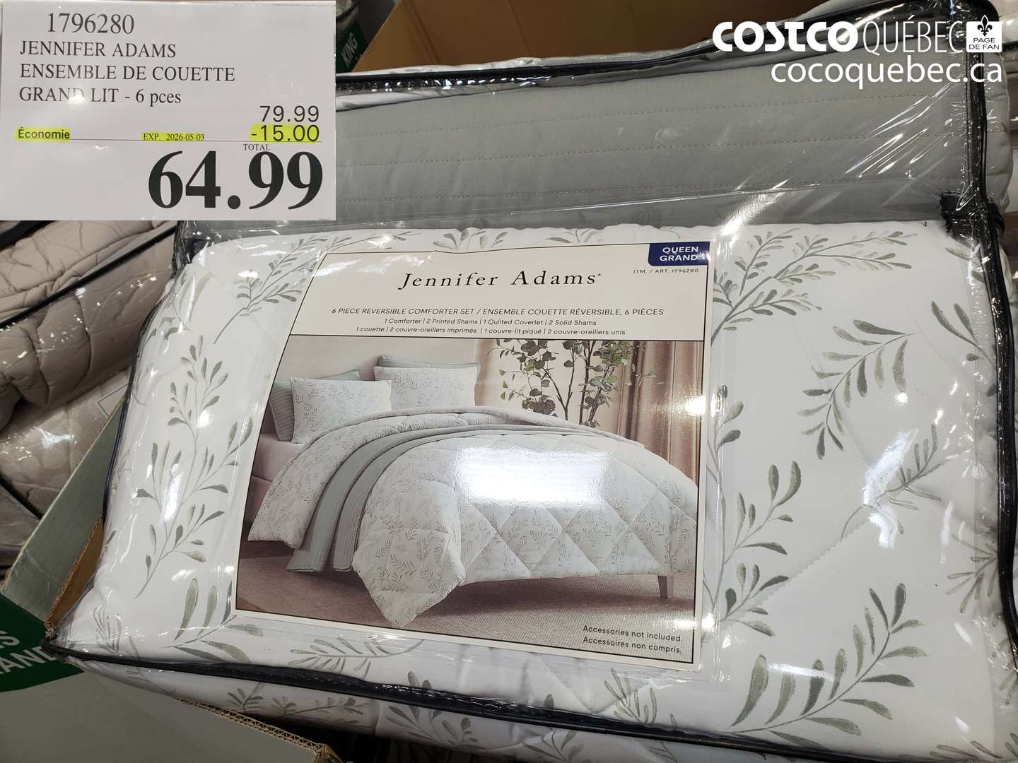 1796280 ENSEMBLE DE COUETTE GRAND LIT - 6 PCES ($15.00 INSTANT SAVINGS EXPIRES ON 2026-05-03) $64.99