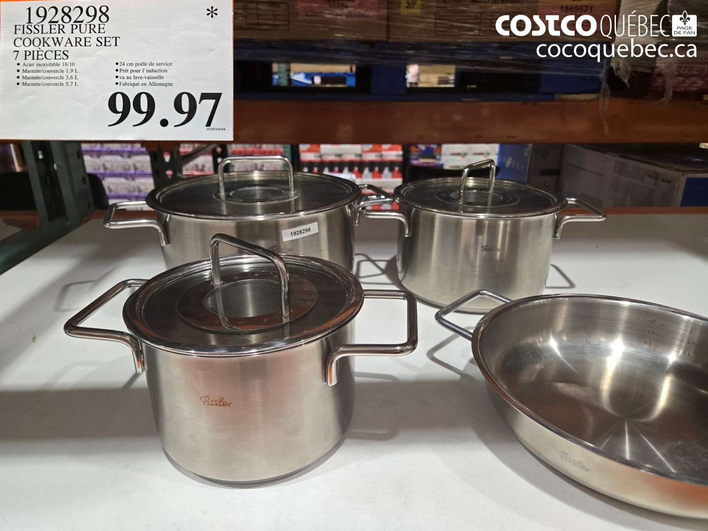 1928298 FISSLER PURE COOKWARE SET 7 PIECES $99.97