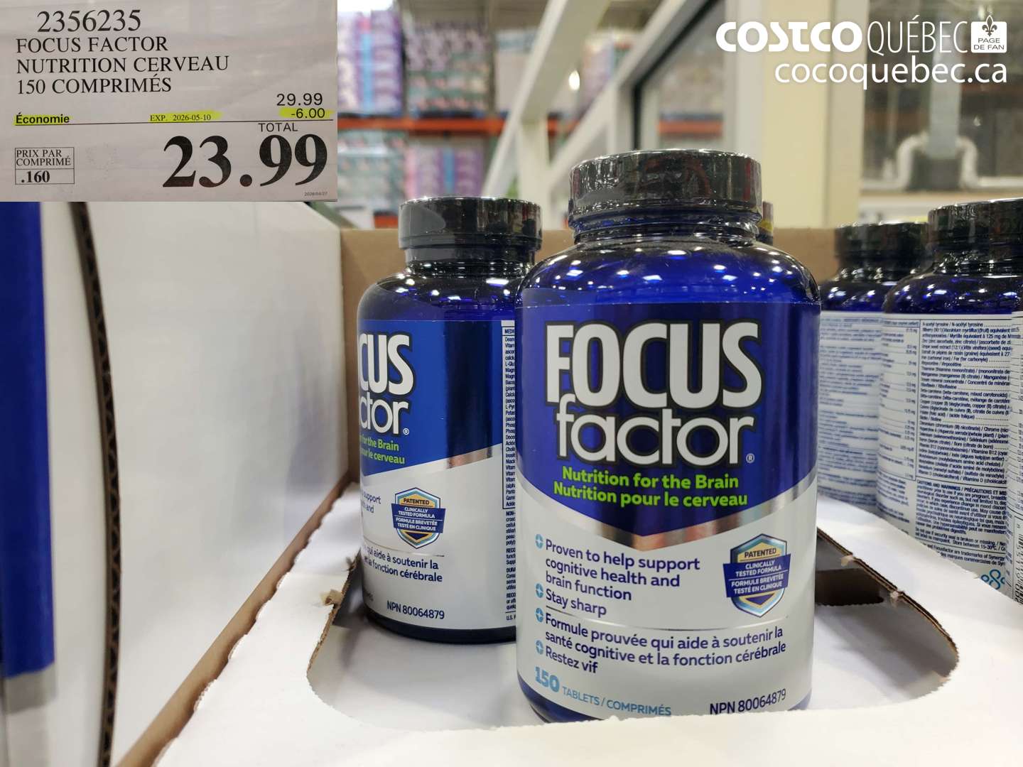 2356235 FOCUS FACTOR NUTRITION CERVEAU 150 COMPRIMÉS ($6.00 INSTANT SAVINGS EXPIRES ON 2026-05-10) $23.99
