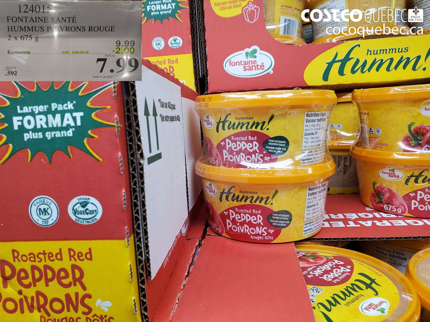 1240154 FONTAINE SANTÉ HUMMUS POIVRONS ROUGE ($2.00 INSTANT SAVINGS EXPIRES ON 2026-04-19) $7.99