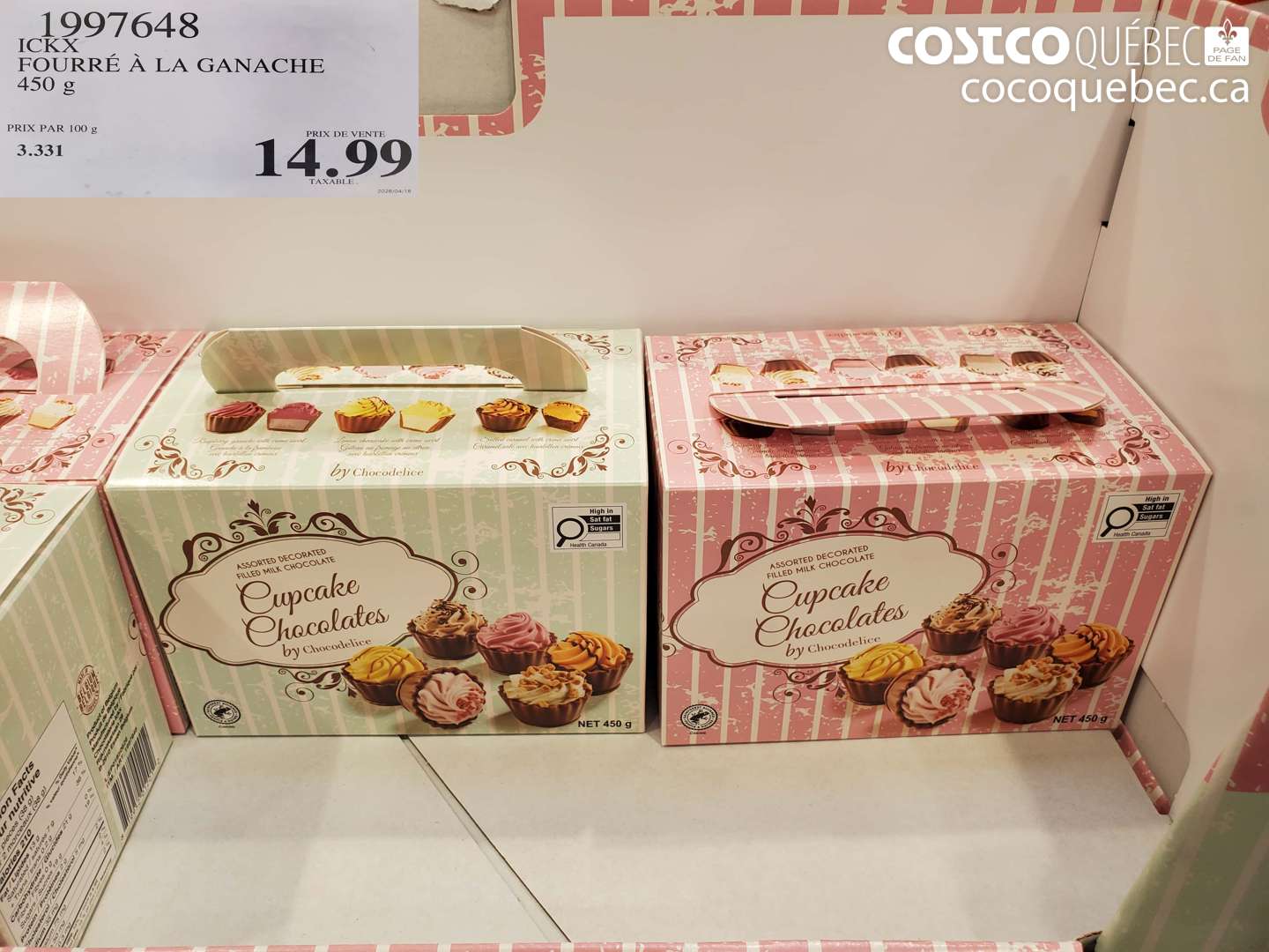 1997648 FOURRÉ À LA GANACHE 450 G $14.99