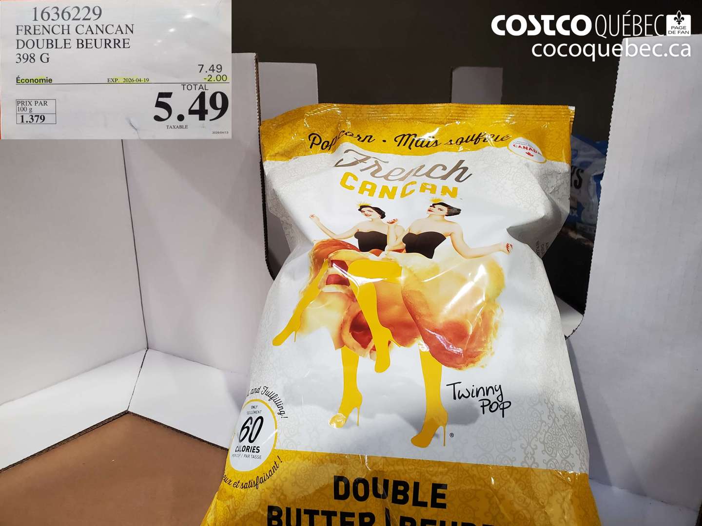 1636229 FRENCH CANCAN DOUBLE BEURRE 398 G ($2.00 INSTANT SAVINGS EXPIRES ON 2026-04-19) $5.49