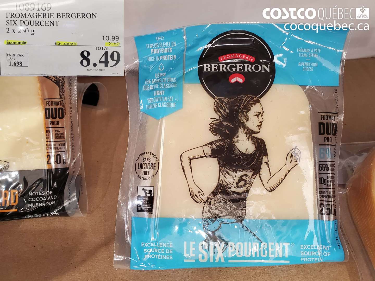 1089169 FROMAGERIE BERGERON SIX POURCENT 2 X 250 G ($2.50 INSTANT SAVINGS EXPIRES ON 2026-05-03) $8.49