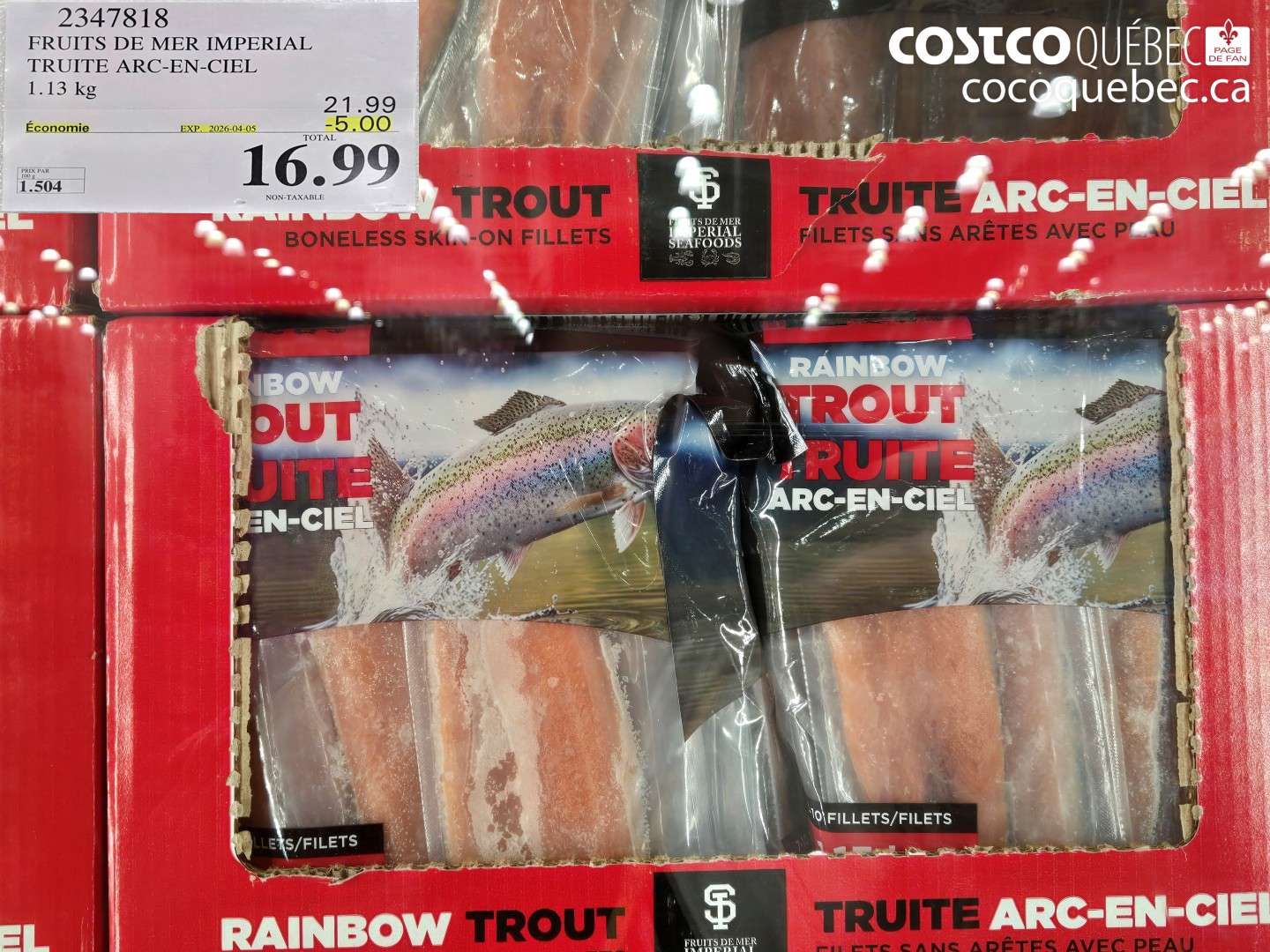 2347818 FRUITS DE MER IMPERIAL TRUITE ARC-EN-CIEL ($5.00 INSTANT SAVINGS EXPIRES ON 2026-04-05) $16.99