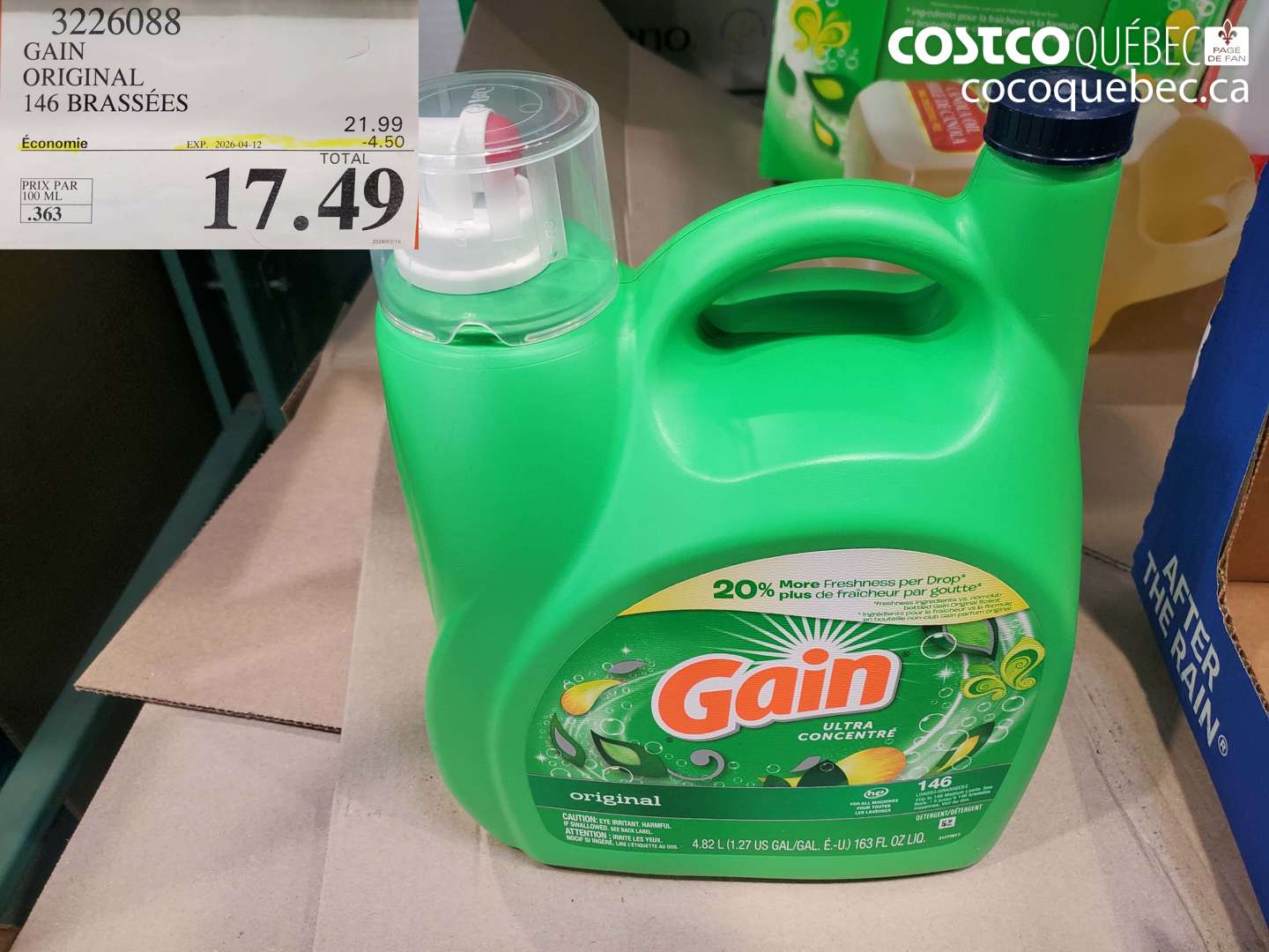 3226088 GAIN ORIGINAL 146 BRASSÉES ($4.50 INSTANT SAVINGS EXPIRES ON 2026-04-12) $17.49