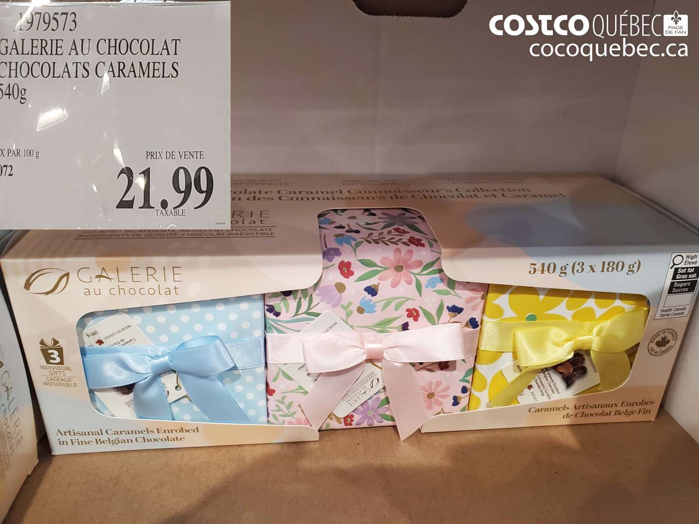 1979573 GALERIE AU CHOCOLAT CHOCOLATS CARAMELS 540G $21.99