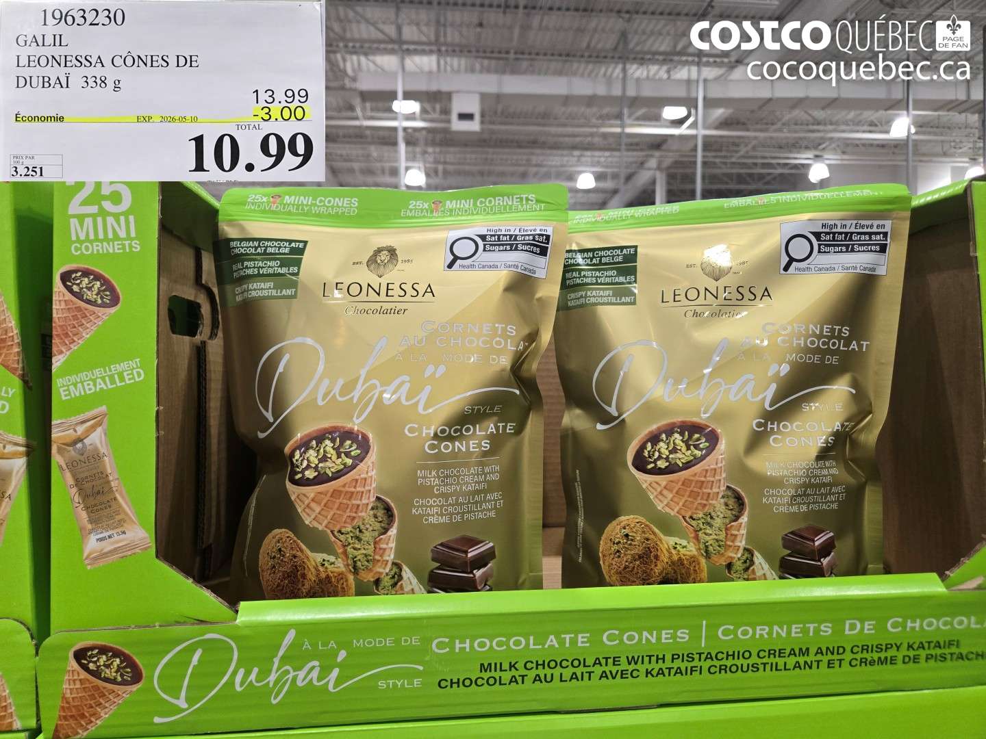 1963230 GALIL LEONESSA CONES DE DUBAI 338 G ($3.00 INSTANT SAVINGS EXPIRES ON 2026-05-10) $10.99