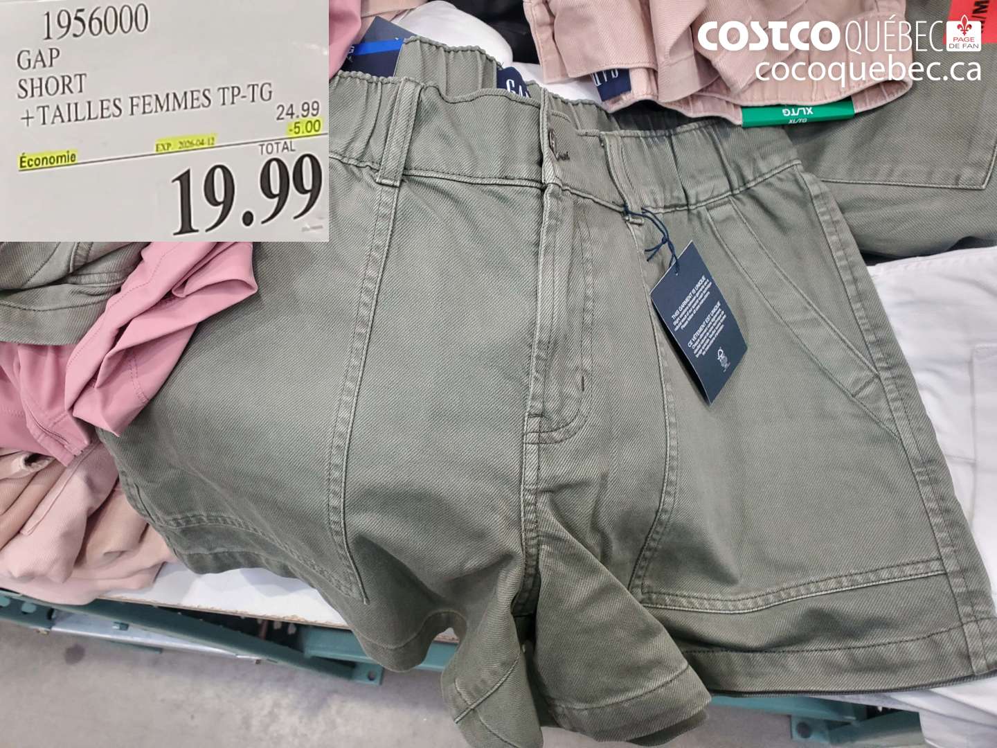 1956000 GAP SHORT + TAILLES FEMMES TP-TG ($5.00 INSTANT SAVINGS EXPIRES ON 2026-04-12) $19.99
