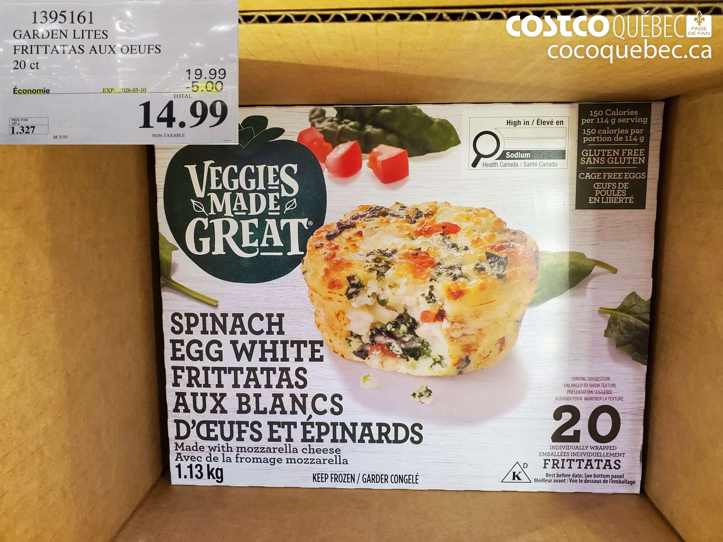 1395161 GARDEN LITES FRITTATAS AUX OEUFS ($5.00 INSTANT SAVINGS EXPIRES ON 2026-05-10) $14.99