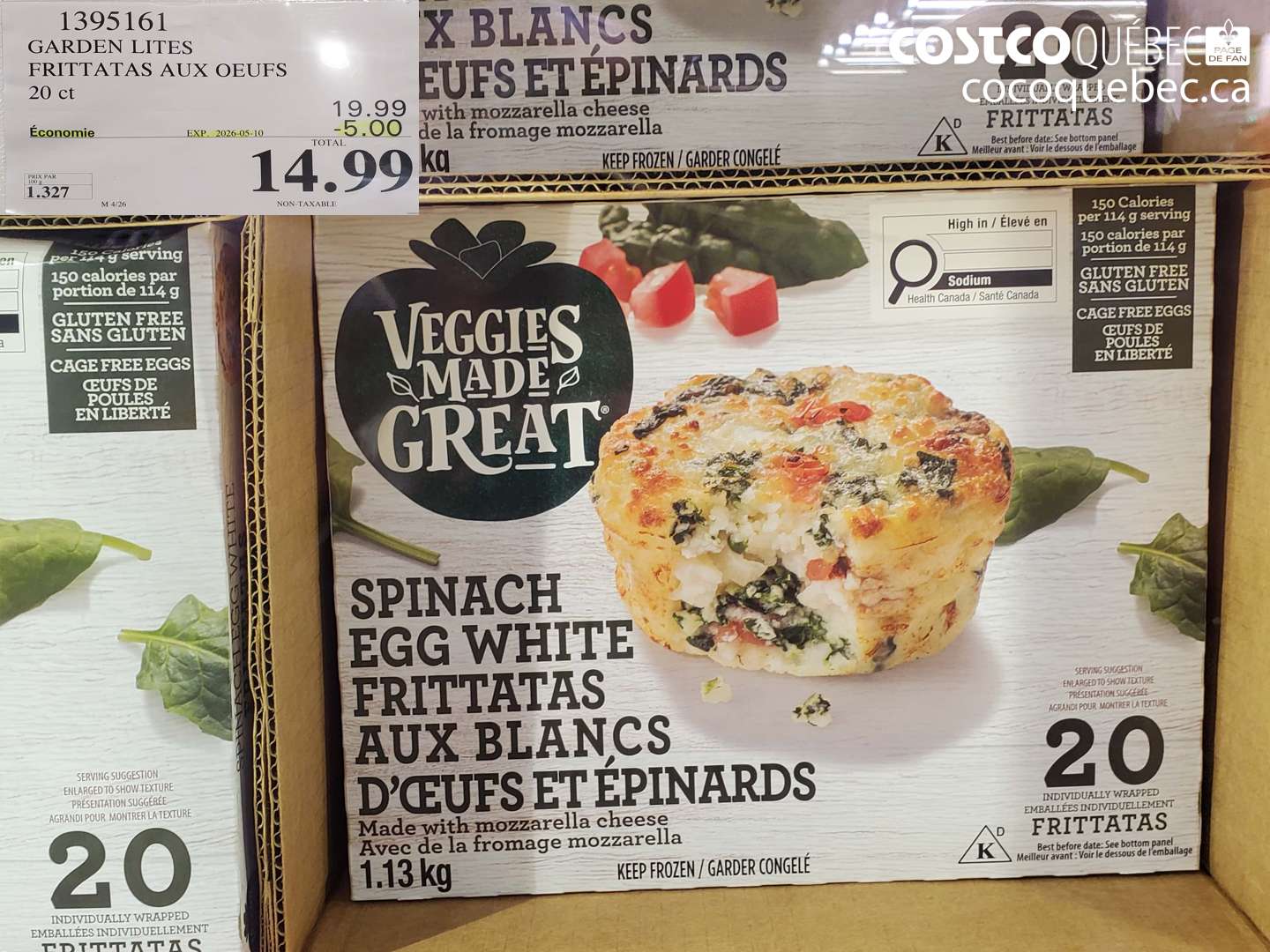 1395161 GARDEN LITES FRITTATAS AUX OEUFS 20 CT ($5.00 INSTANT SAVINGS EXPIRES ON 2026-05-10) $14.99