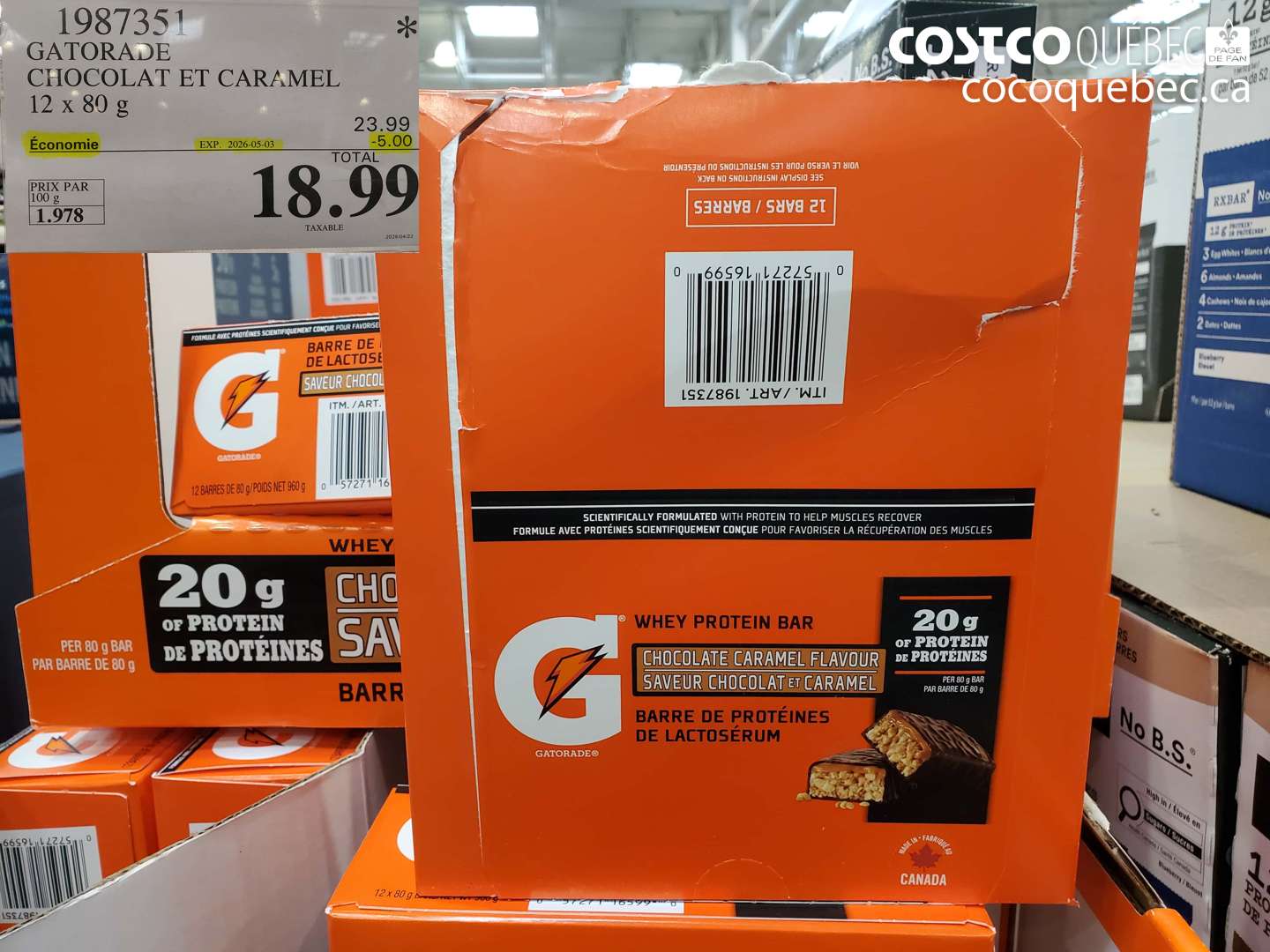 1987351 GATORADE CHOCOLAT ET CARAMEL ($5.00 INSTANT SAVINGS EXPIRES ON 2026-05-03) $18.99