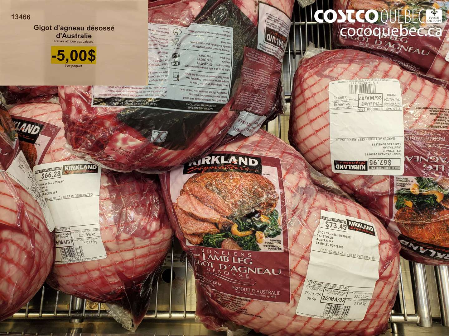 13466 GIGOT D'AGNEAU DÉSOSSÉ D'AUSTRALIE ($5.00 INSTANT SAVINGS)