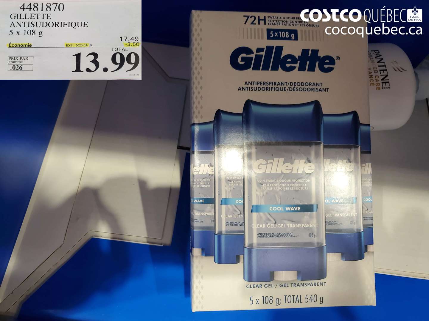 4481870 GILLETTE ANTISUDORIFIQUE ($3.50 INSTANT SAVINGS EXPIRES ON 2026-05-10) $13.99