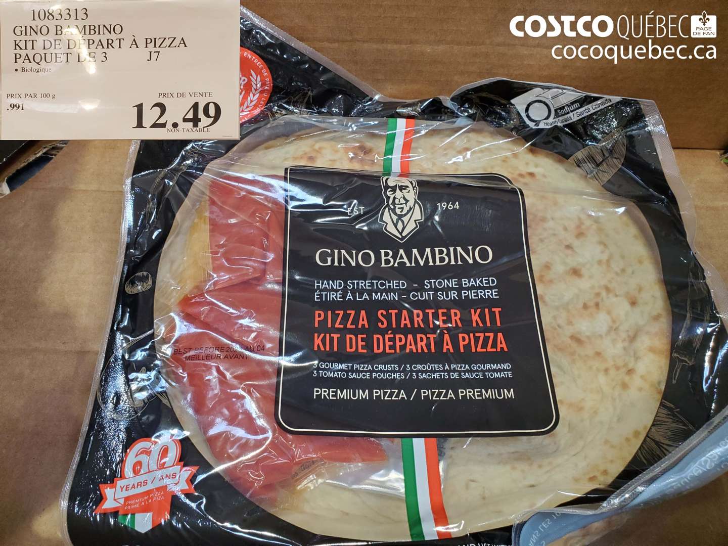 1083313 GINO BAMBINO KIT DEPART A PIZZA PAQUET DE 3 $12.49