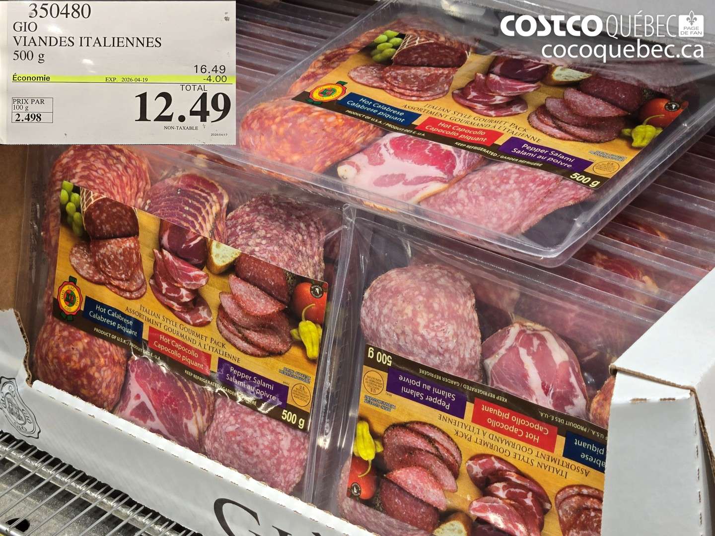 350480 GIO VIANDES ITALIENNES 500 G ($4.00 INSTANT SAVINGS EXPIRES ON 2026-04-19) $12.49