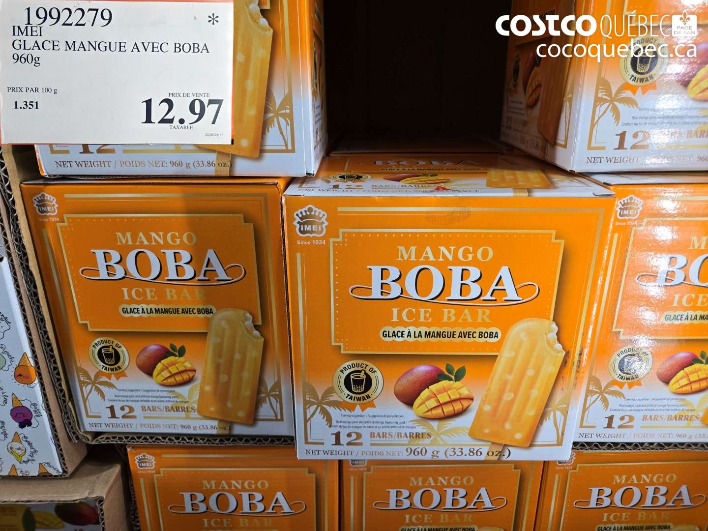 19922779 GLACE MANGUE AVEC BOBA $12.97