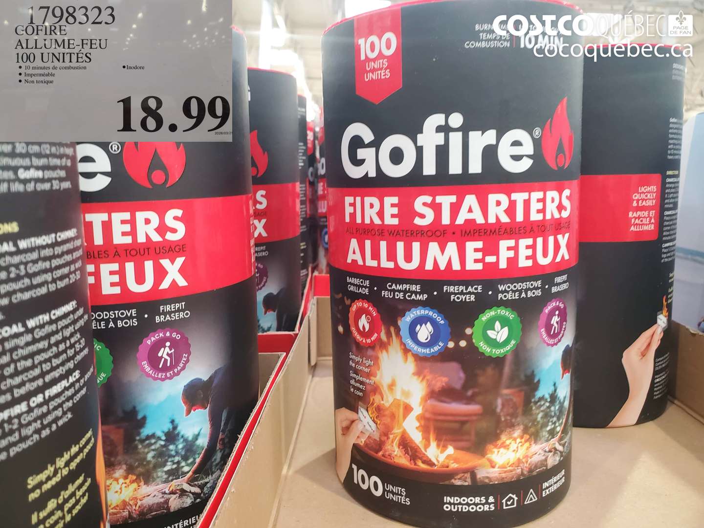 1798323 GOFIRE ALLUME-FEU 100 UNITÉS $18.99