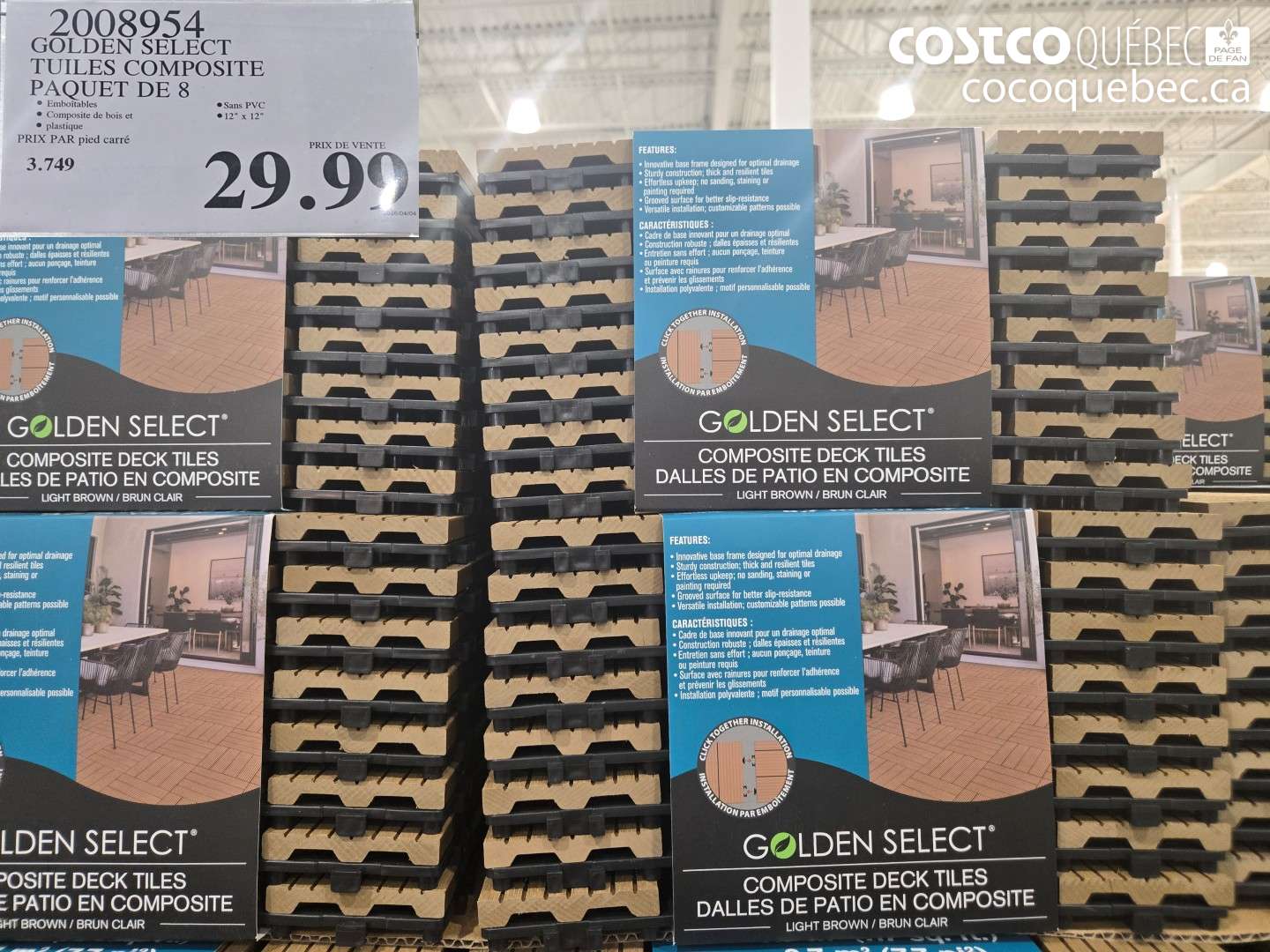 2008954 GOLDEN SELECT TULES COMPOSITE PAQUET DE 8 $29.90