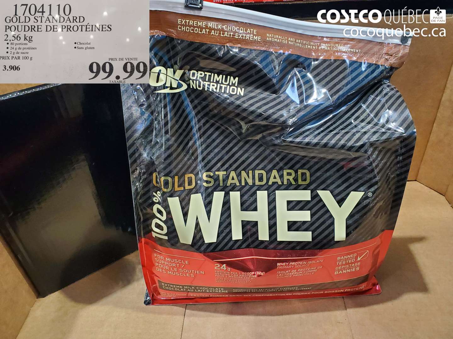 1704110 GOLD STANDARD POUDRE DE PROTEINES $99.99