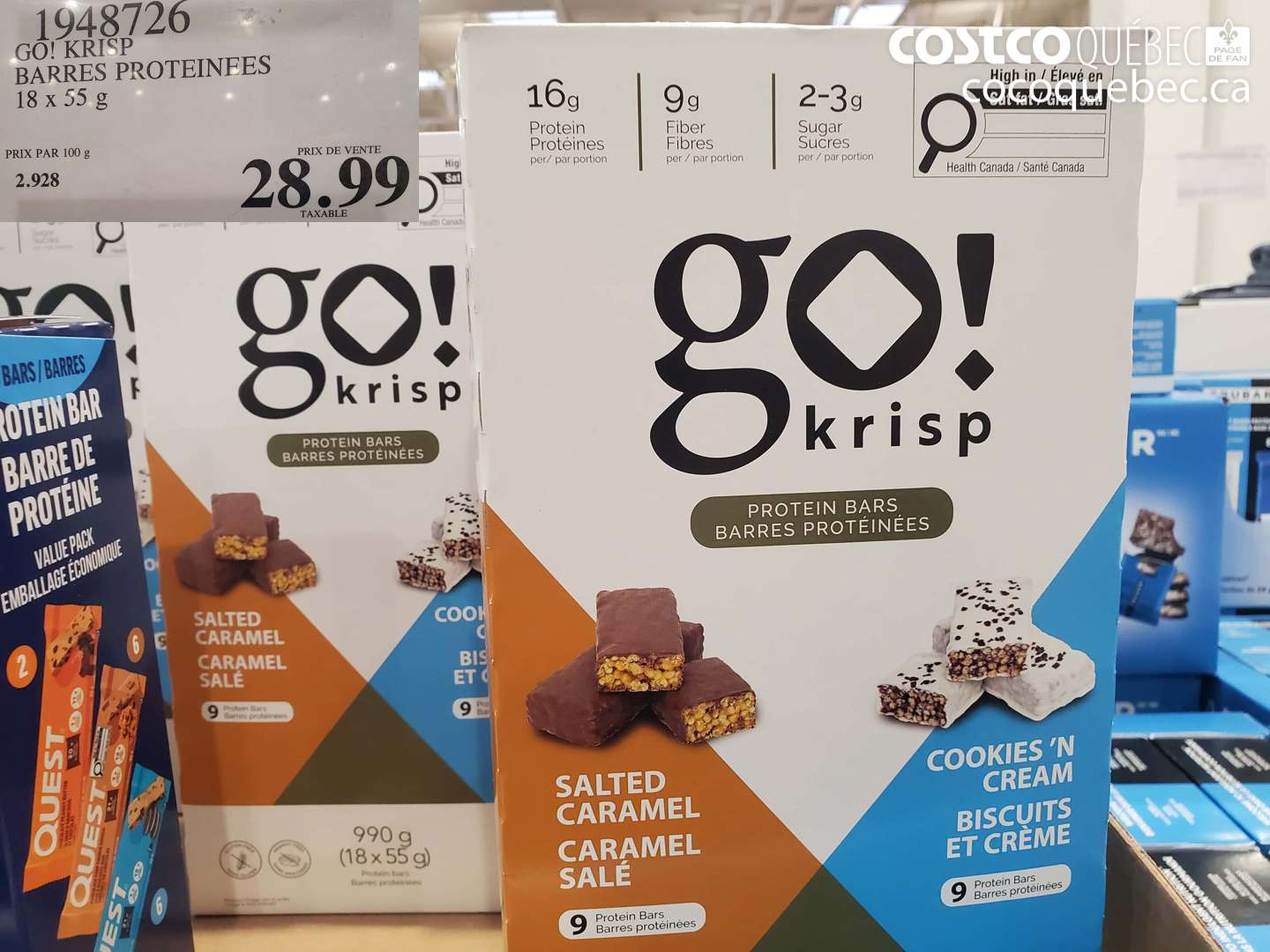 1948726 GO! KRISP BARRES PROTEINEES $28.99