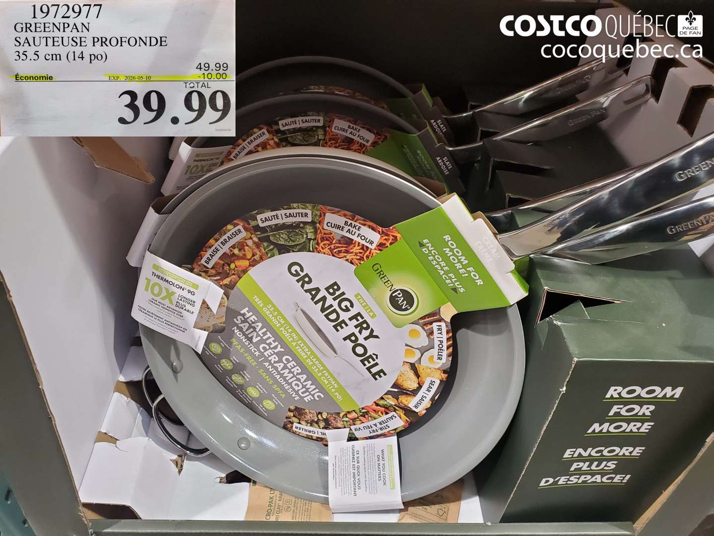 1972977 GREENPAN SAUTEUSE PROFONDE 35.5 CM (14 PO) ($10.00 INSTANT SAVINGS EXPIRES ON 2026-05-10) $39.99
