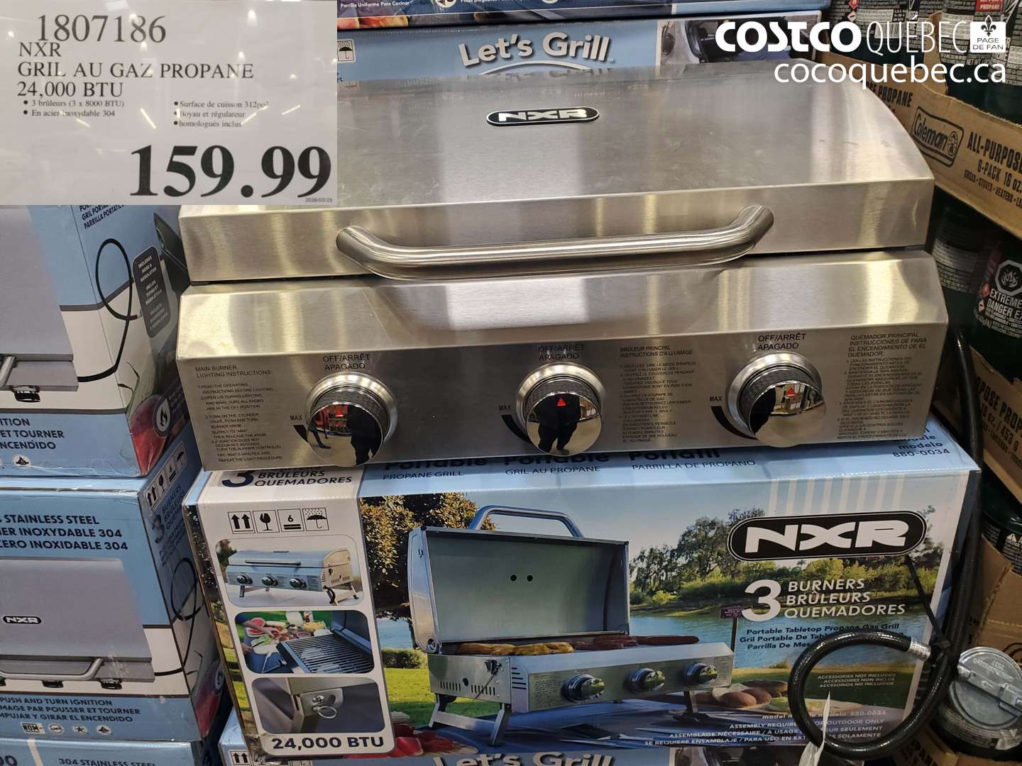 1807186 GRIL AU GAZ PROPANE 24,000 BTU $159.99