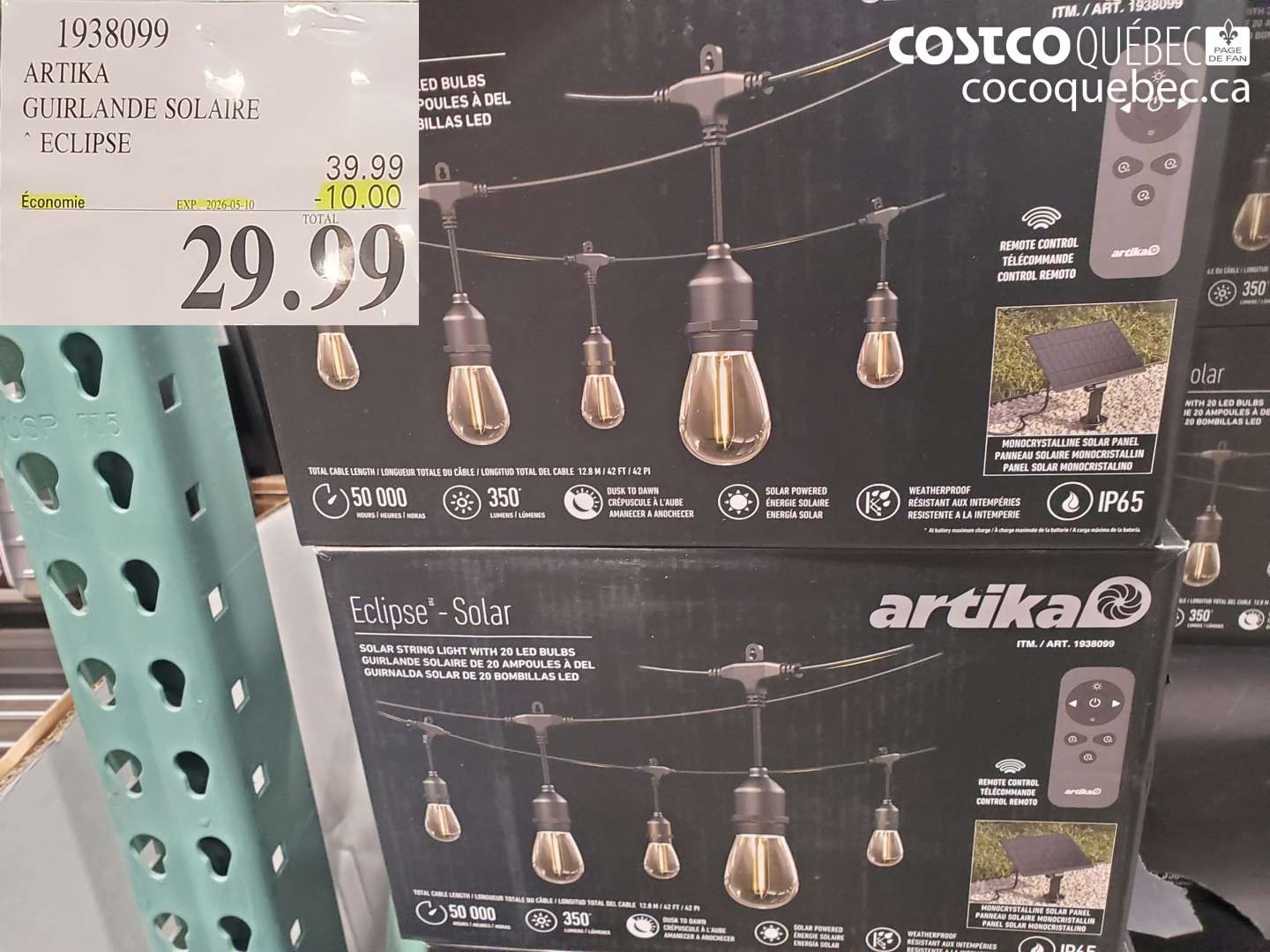 1938099 GUIRLANDE SOLAIRE ($10.00 INSTANT SAVINGS EXPIRES ON 2026-05-10) $29.99