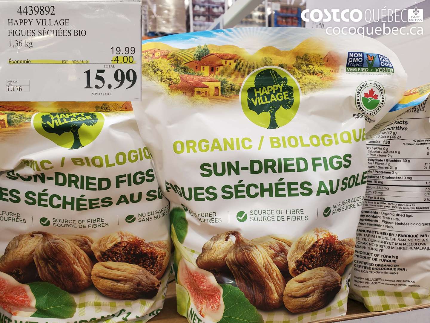 4439892 HAPPY VILLAGE FIGUES SÉCHÉES BIO 4.00 OFF 1.36 KG (EXPIRES ON 2026-05-10) $15.99