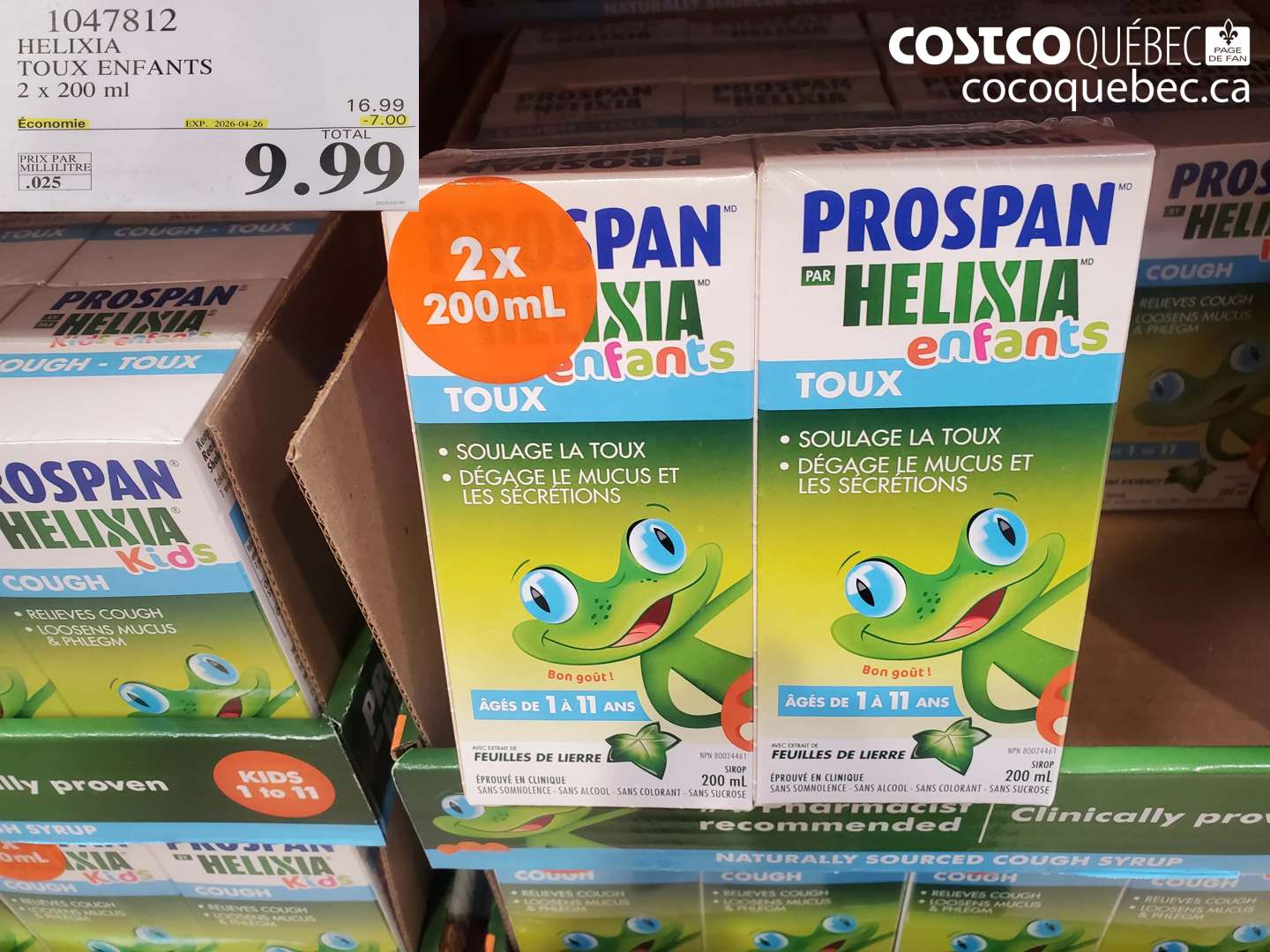 1047812 HELIXIA TOUX ENFANTS 2 X 200 ML ($7.00 INSTANT SAVINGS EXPIRES ON 2026-04-26) $9.99