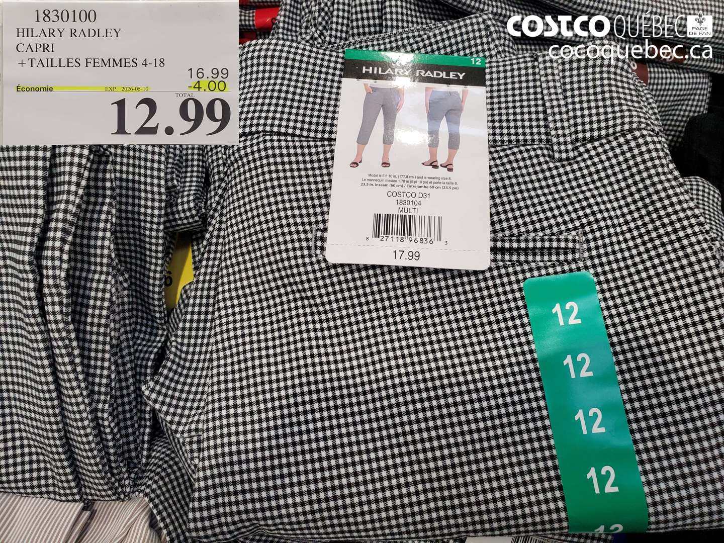 1830100 HILARY RADLEY CAPRI +TAILLES FEMMES 4-18 ($4.00 INSTANT SAVINGS EXPIRES ON 2026-05-10) $12.99