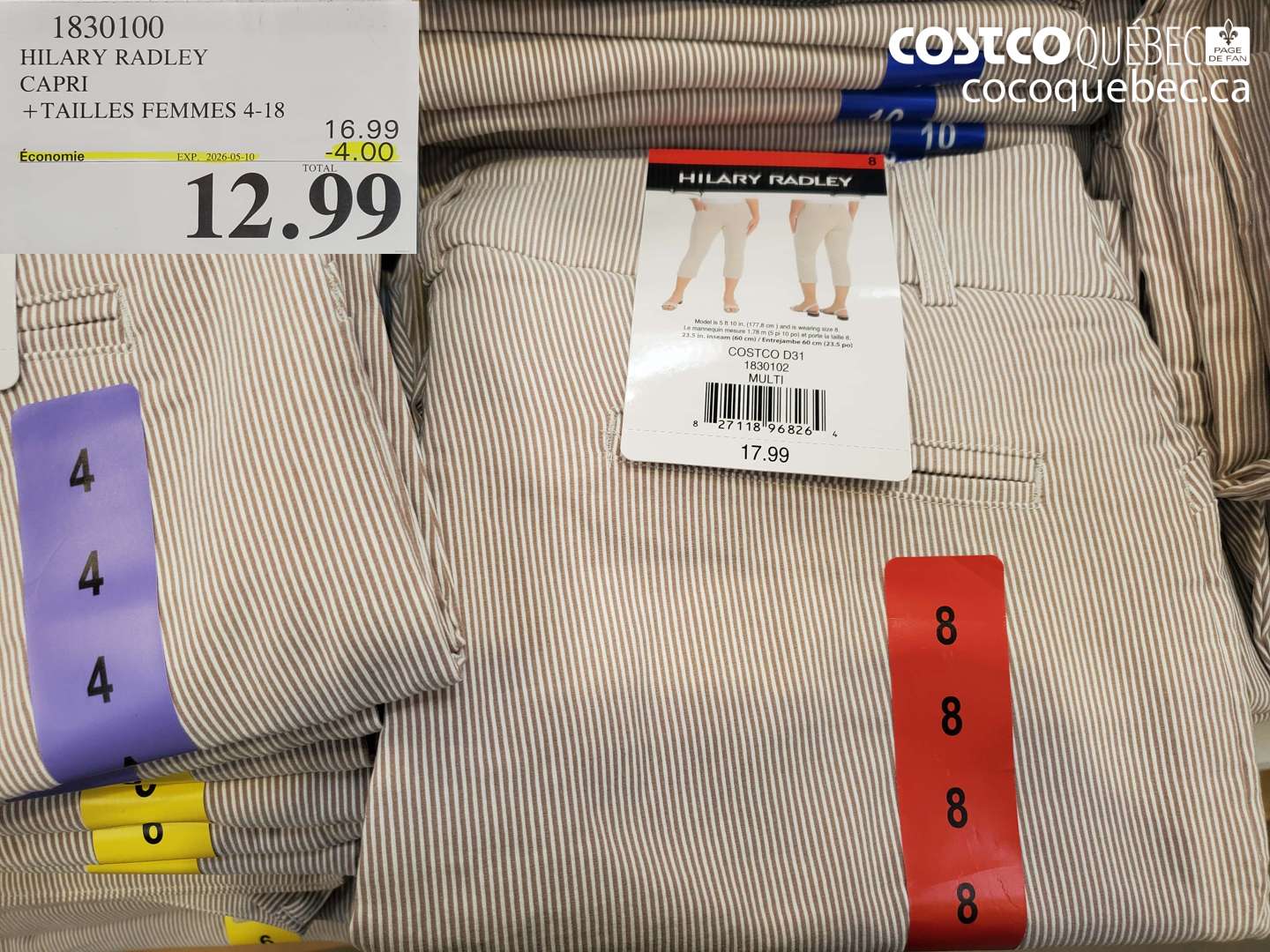 1830100 HILARY RADLEY CAPRI +TAILLES FEMMES 4-18 ($4.00 INSTANT SAVINGS EXPIRES ON 2026-05-10) $12.99