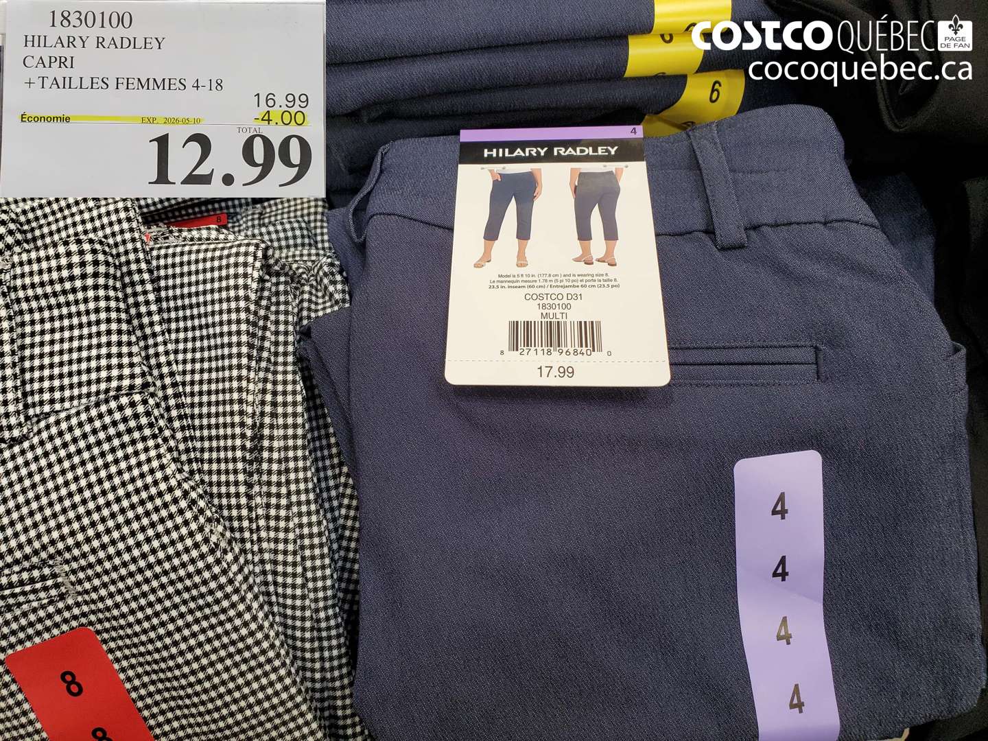 1830100 HILARY RADLEY CAPRI + TAILLES FEMMES 4-18 ($4.00 INSTANT SAVINGS EXPIRES ON 2026-05-10) $12.99