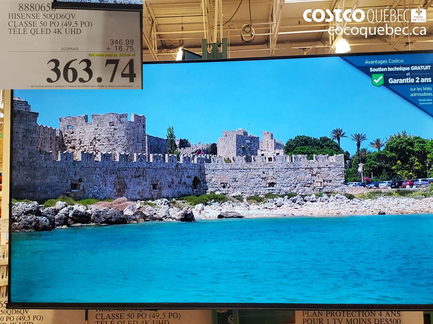 8880650 HISENSE 50QD6QV CLASSE 50 PO (49,5 PO) TEL QLED 4K UHD (EXPIRES ON 2026-04-09) $363.74