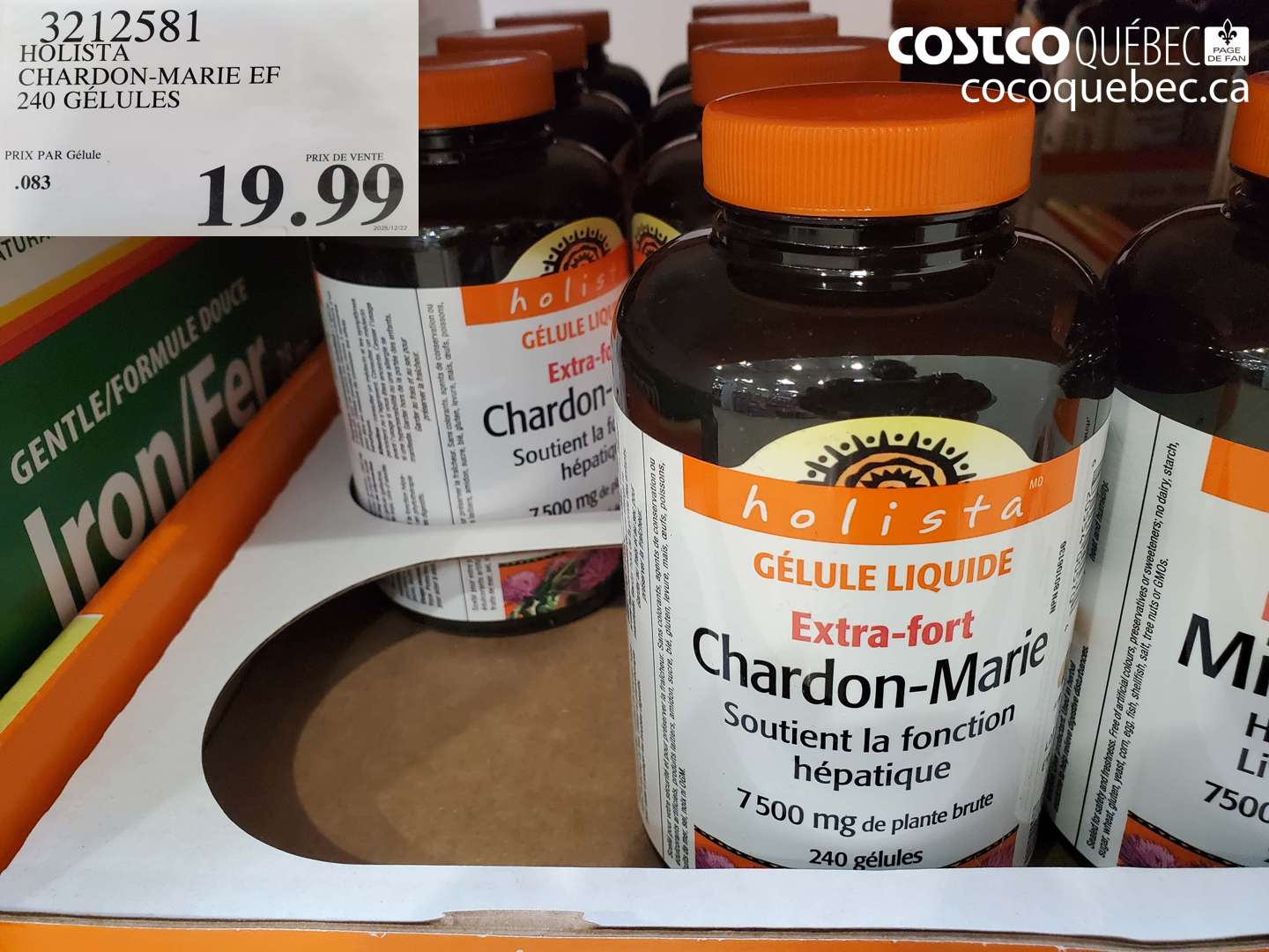 3212581 HOLISTA CHARDON-MARIE EF 240 GELULES $19.99