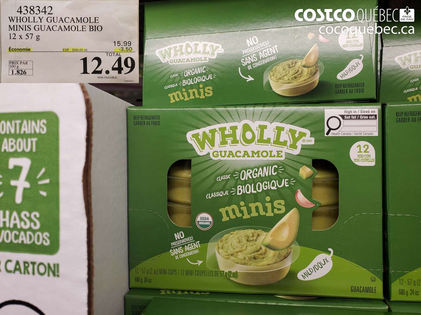 438342 HOLLY GUACAMOLE MINIS GUACAMOLE BIO 12 X 57 G ($3.50 INSTANT SAVINGS EXPIRES ON 2026-05-10) $12.49