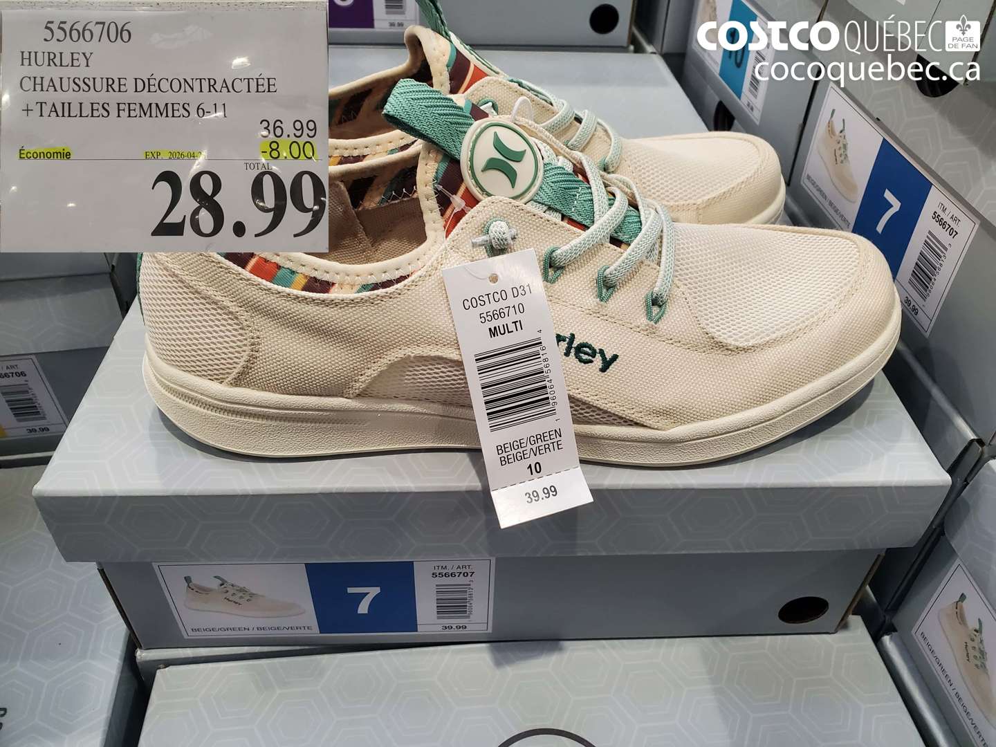 5566706 HURLEY CHAUSSURE DÉCONTRACTÉE + TAILLES FEMMES 6-11 ($8.00 INSTANT SAVINGS EXPIRES ON 2026-04-26) $28.99